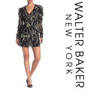 Walter Baker Adriana V-Neck Puff Sleeve Mini Dress